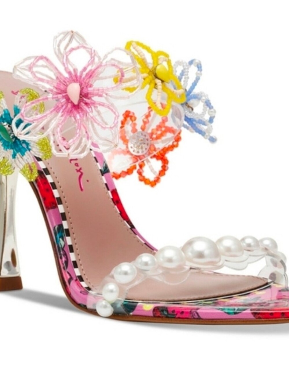 👉✨️Betsey Johnson berry Multi Goldiee embellished Heeled Sandals